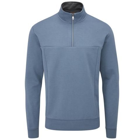 Oscar Jacobson Hawkes Tour Sweater Blue Charcoal | Scottsdale Golf
