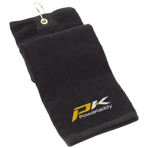 PowaKaddy Velour Tri-Fold Golf Towel Black