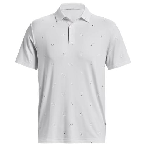 Under Armour Playoff 3.0 Printed Golf Polo Shirt White/Static Blue ...