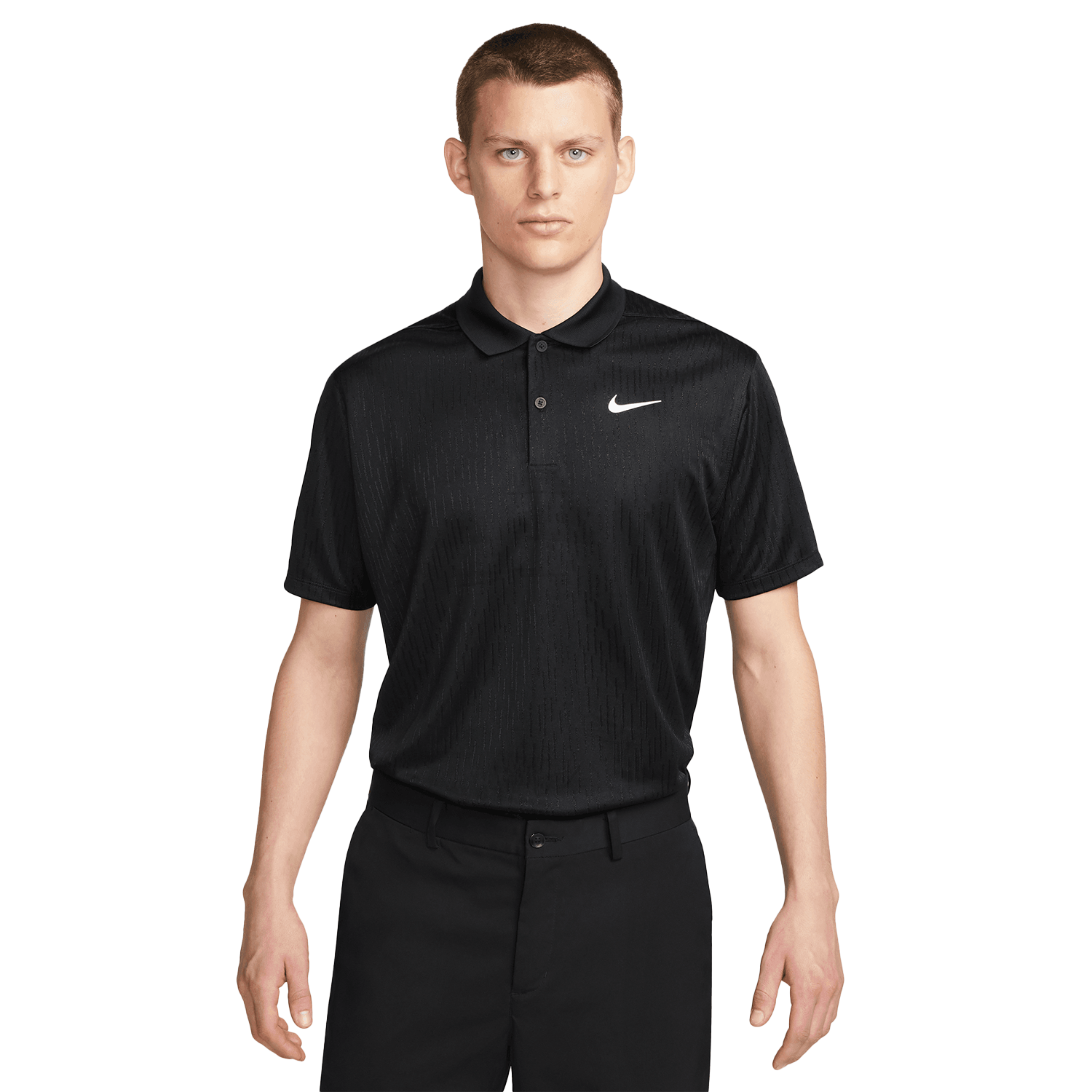 Nike Dri FIT Victory+ Solid Golf Polo Shirt Black/White | Scottsdale Golf