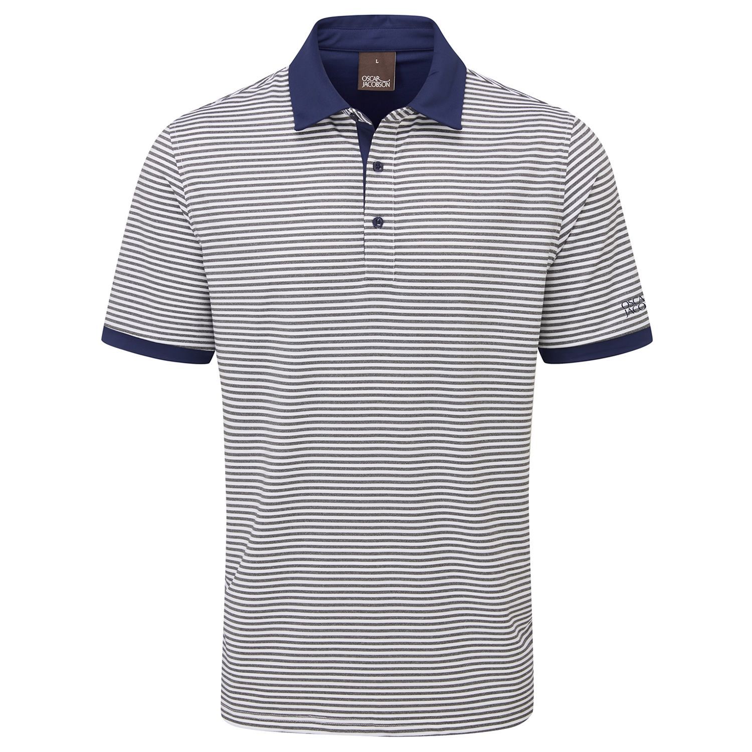 Oscar Jacobson Chester Polo Shirt White/Navy | Scottsdale Golf