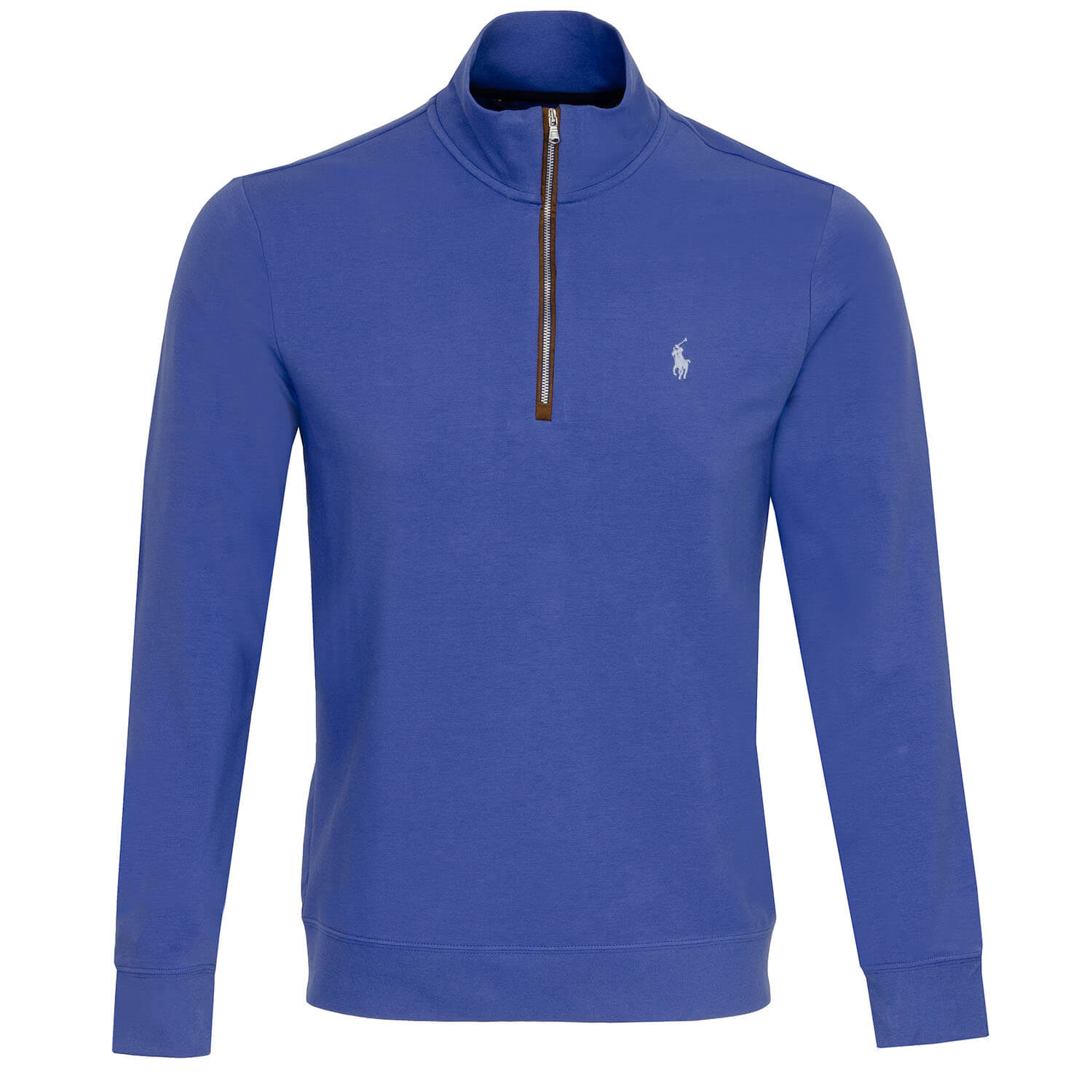 Ralph Lauren Fine Gauge Zip Neck Sweater Liberty Blue | Scottsdale Golf