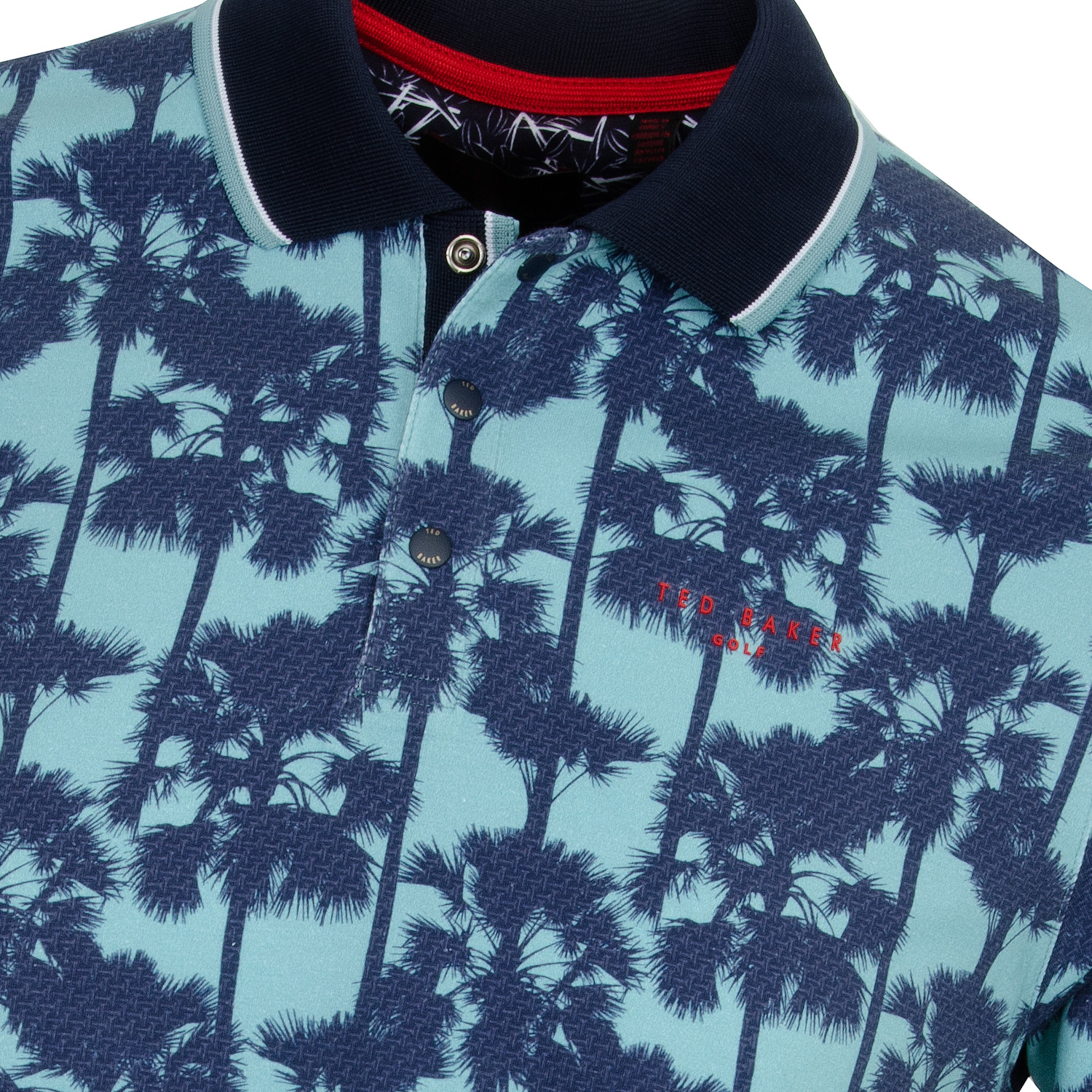 Ted Baker Golfed Palm Tree Print Polo Shirt Green | Scottsdale Golf