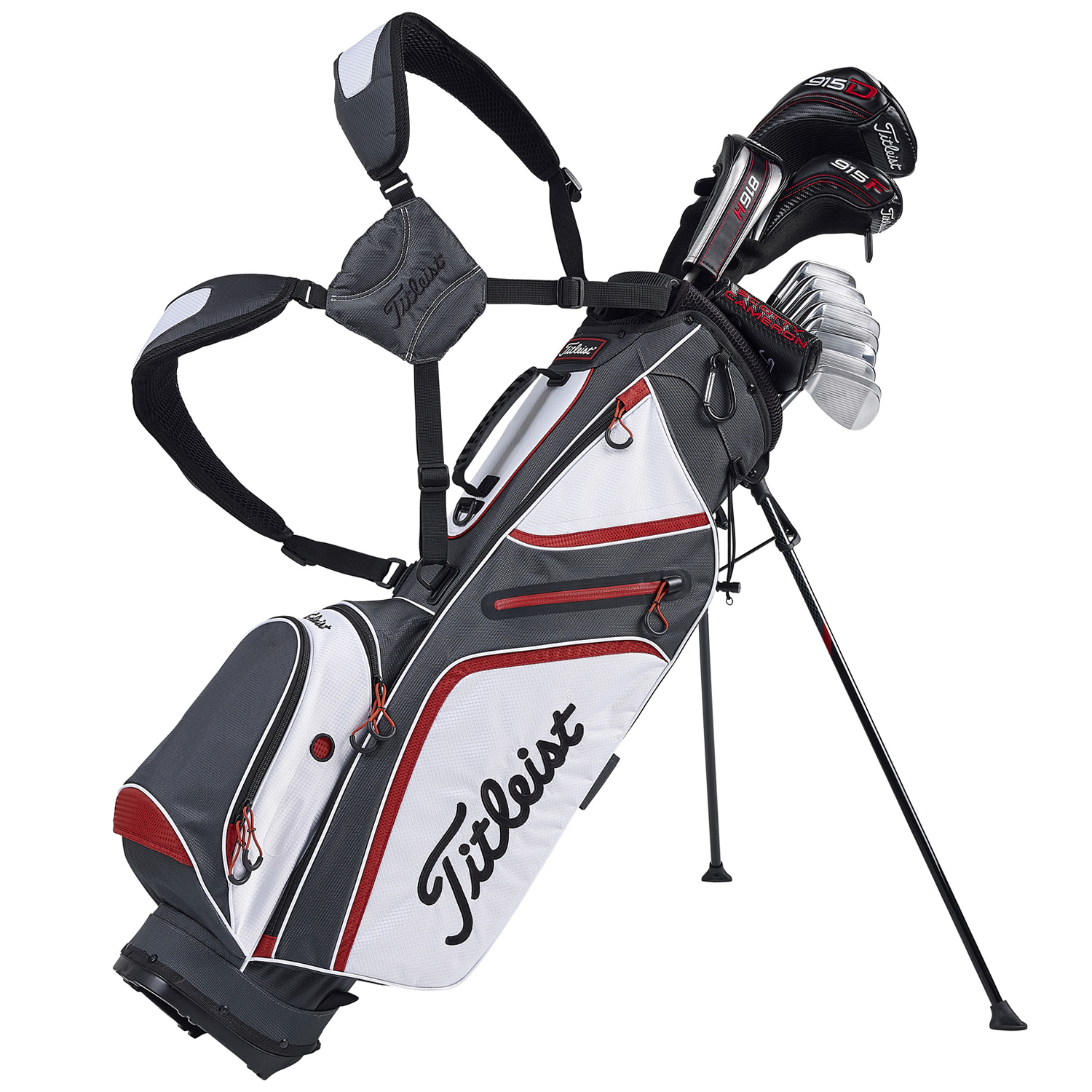 Titleist Ultra Lightweight Golf Stand Bag Charcoal/White/Dark Red