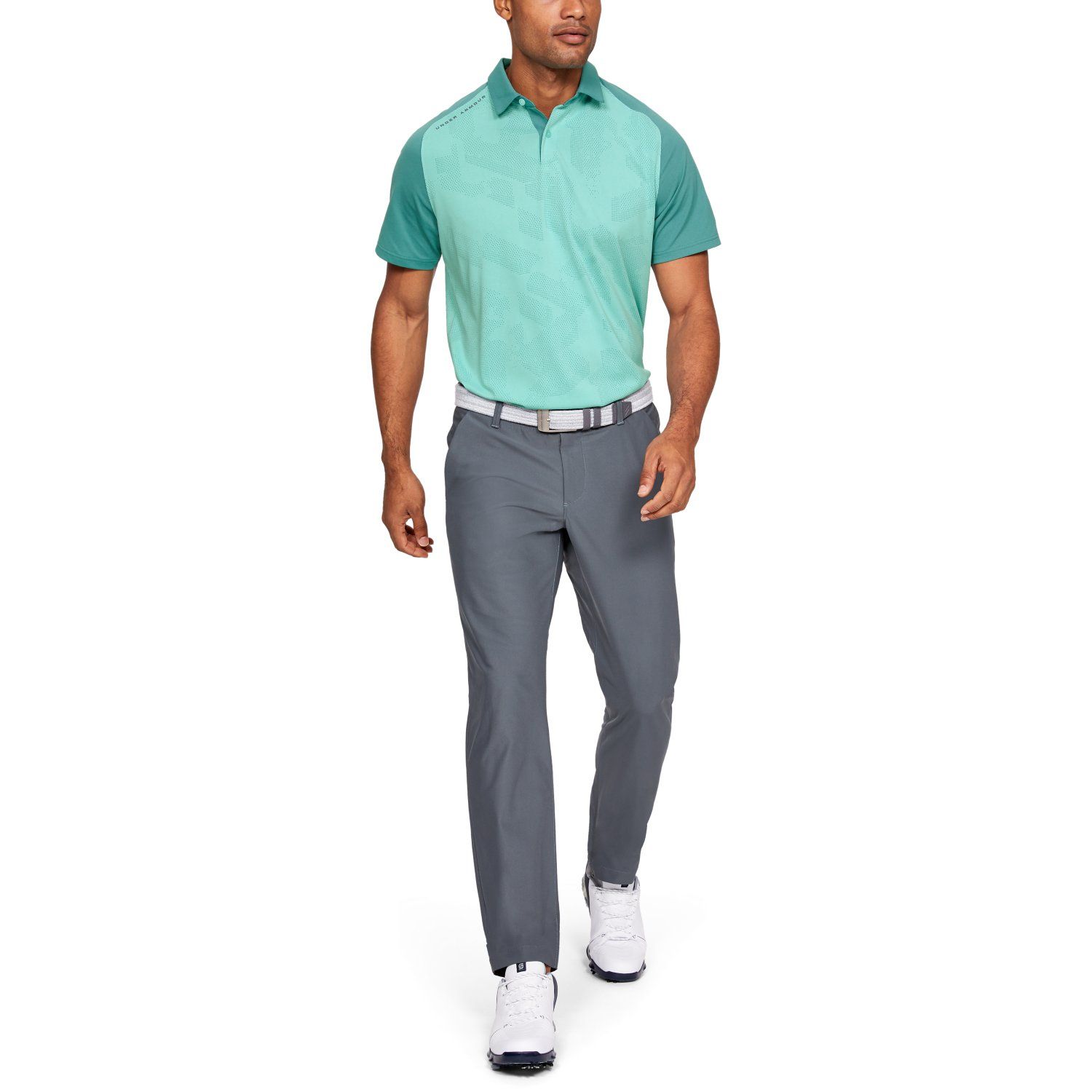 Under Armour Tour Tips Champion Polo Shirt Neo Turquoise/Pitch Grey ...